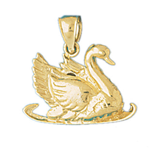 14K GOLD ANIMAL CHARM - SWAN #1428