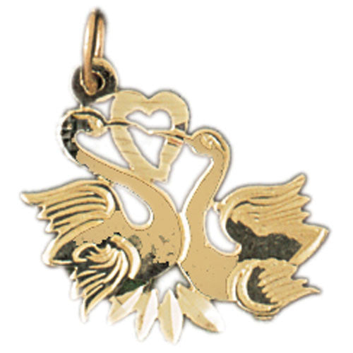 14K GOLD ANIMAL CHARM - SWAN #3005