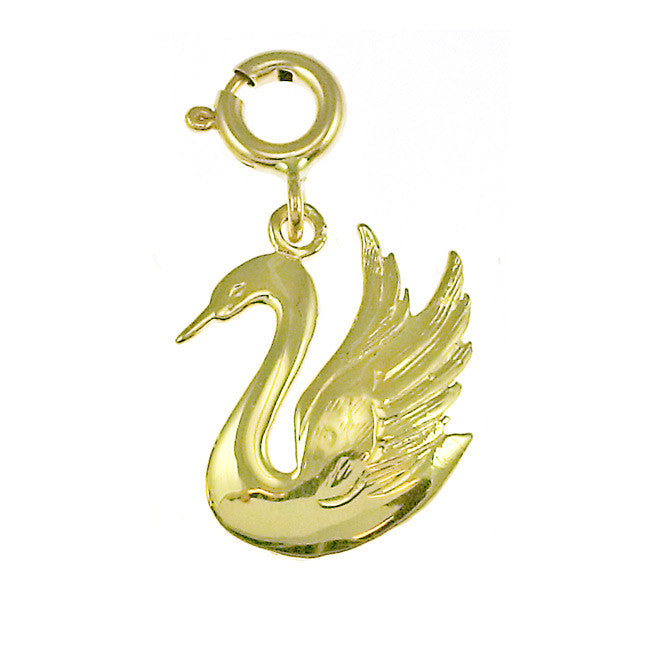 14K GOLD ANIMAL CHARM - SWAN #3006