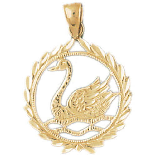 14K GOLD ANIMAL CHARM - SWAN #3008