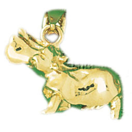 14K GOLD ANIMAL CHARM - HIPPOPOTAMUS #2605
