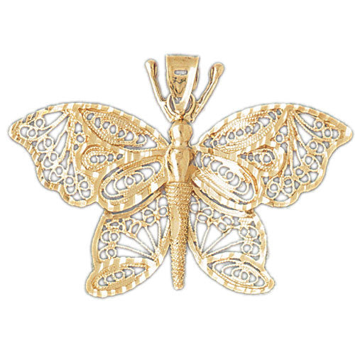 14K GOLD ANIMAL FILIGREE CHARM - BUTTERFLY #3148