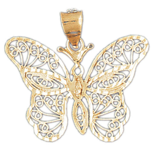 14K GOLD ANIMAL FILIGREE CHARM - BUTTERFLY #3151