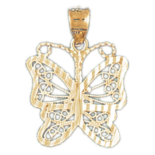 14K GOLD ANIMAL FILIGREE CHARM - BUTTERFLY #3152