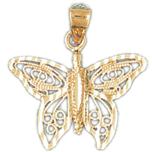 14K GOLD ANIMAL FILIGREE CHARM - BUTTERFLY #3154