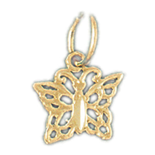 14K GOLD ANIMAL FILIGREE CHARM - BUTTERFLY #3155