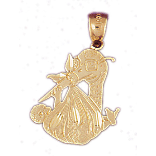 14K GOLD BABY CHARM - STROK & BABY #5909