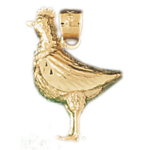 14K GOLD BIRD CHARM - CHICKEN #2975