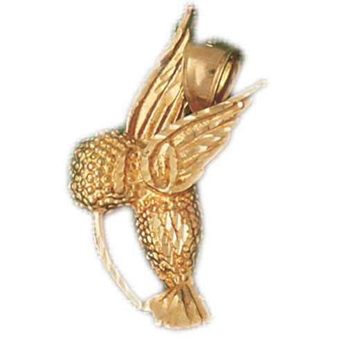 14K GOLD BIRD CHARM - HUMMINGBIRD #3023