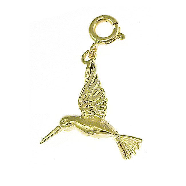 14K GOLD BIRD CHARM - HUMMINGBIRD #3027