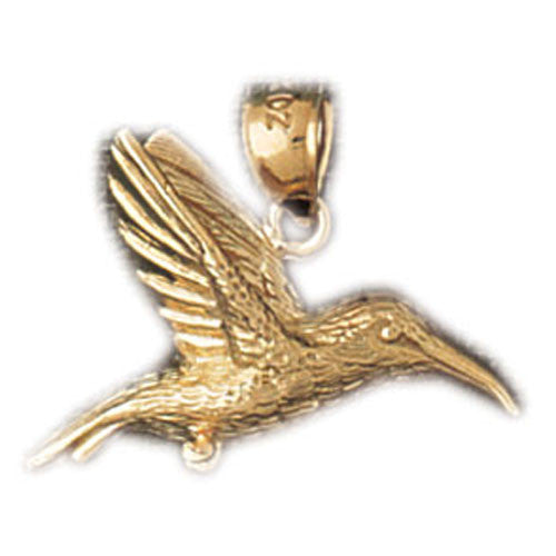 14K GOLD BIRD CHARM - HUMMINGBIRD #3028