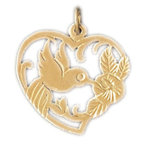 14K GOLD BIRD CHARM - HUMMINGBIRD #3038