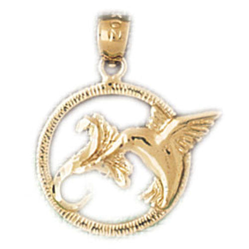 14K GOLD BIRD CHARM - HUMMINGBIRD #3039