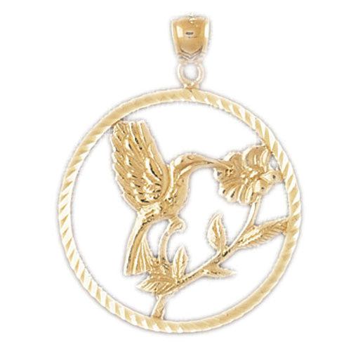 14K GOLD BIRD CHARM - HUMMINGBIRD #3040