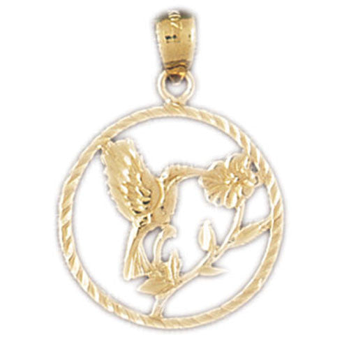 14K GOLD BIRD CHARM - HUMMINGBIRD #3041