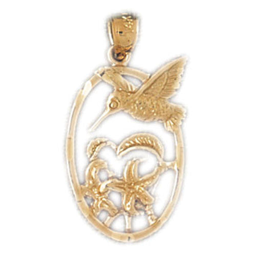 14K GOLD BIRD CHARM - HUMMINGBIRD #3042