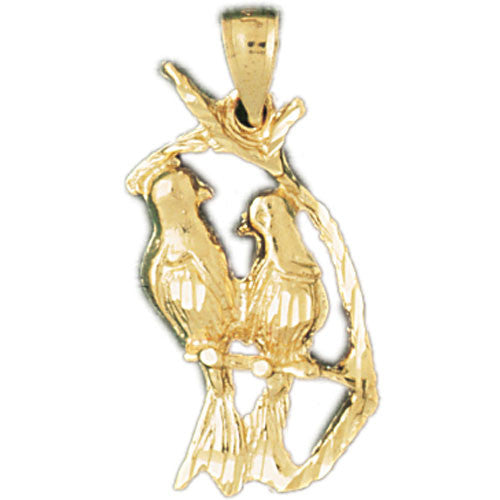14K GOLD BIRD CHARM - LOVEBIRD #2900