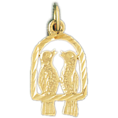 14K GOLD BIRD CHARM - LOVEBIRD #2902