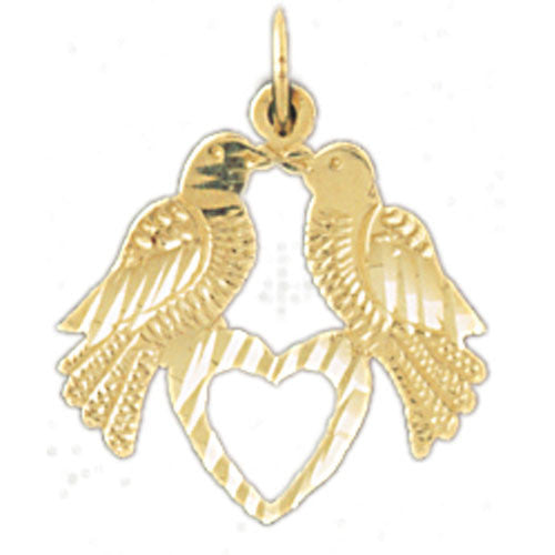 14K GOLD BIRD CHARM - LOVEBIRD #2904