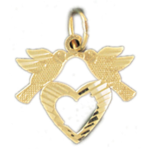 14K GOLD BIRD CHARM - LOVEBIRD #2905