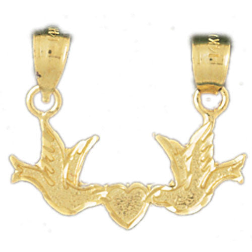 14K GOLD BIRD CHARM - LOVEBIRD #2906