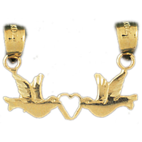 14K GOLD BIRD CHARM - LOVEBIRD #2907