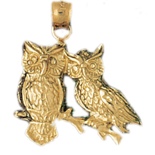 14K GOLD BIRD CHARM - OWL #3056