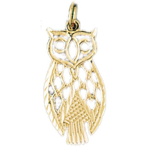 14K GOLD BIRD CHARM - OWL #3062
