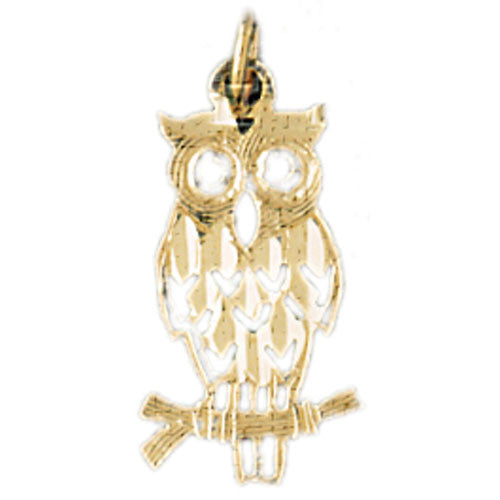 14K GOLD BIRD CHARM - OWL #3063