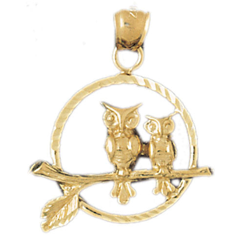 14K GOLD BIRD CHARM - OWL #3069