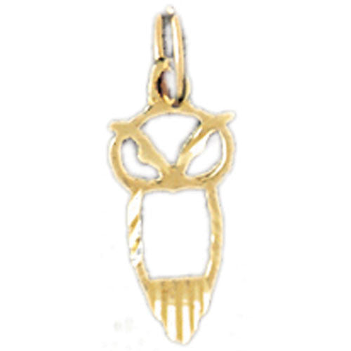 14K GOLD BIRD CHARM - OWL #3075