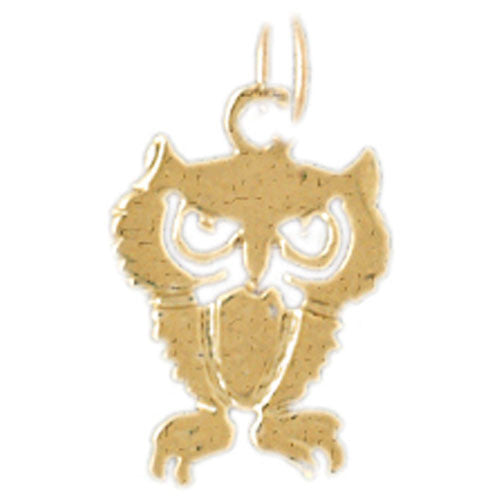 14K GOLD BIRD CHARM - OWL #3077