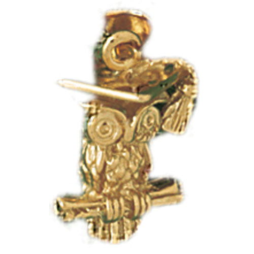 14K GOLD BIRD CHARM - OWL #3081