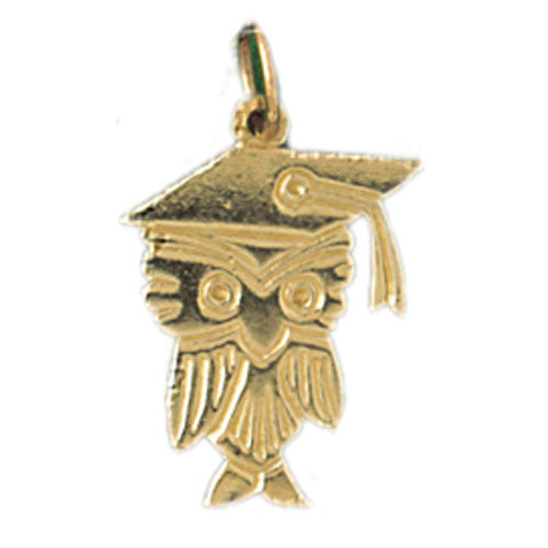 14K GOLD BIRD CHARM - OWL #3083
