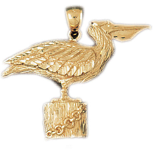 14K GOLD BIRD CHARM - PELICAN #2979