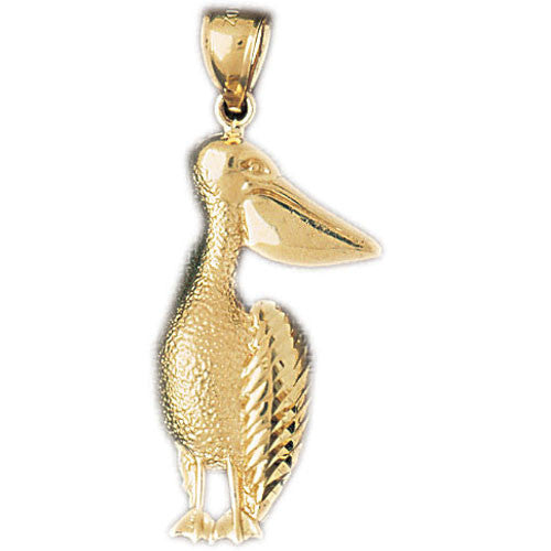 14K GOLD BIRD CHARM - PELICAN #2982