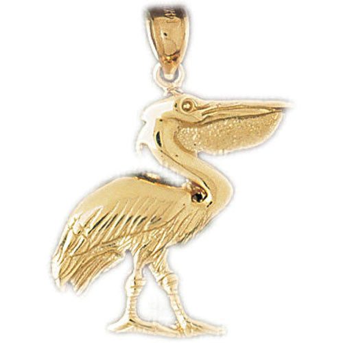 14K GOLD BIRD CHARM - PELICAN #2985