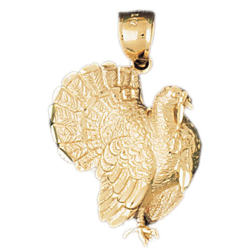 14K GOLD BIRD CHARM - TURKEY #2957