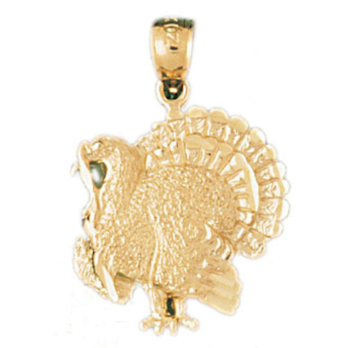 14K GOLD BIRD CHARM - TURKEY #2958