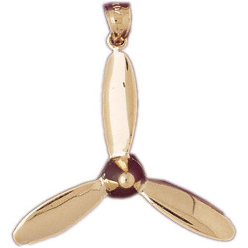 14K GOLD CHARM - AIRPLANE PROPELLER #4458