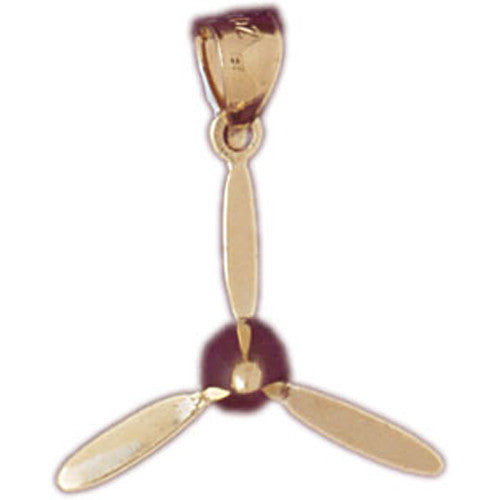 14K GOLD CHARM - AIRPLANE PROPELLER #4459