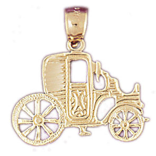 14K GOLD CHARM - CARRIAGE #4328