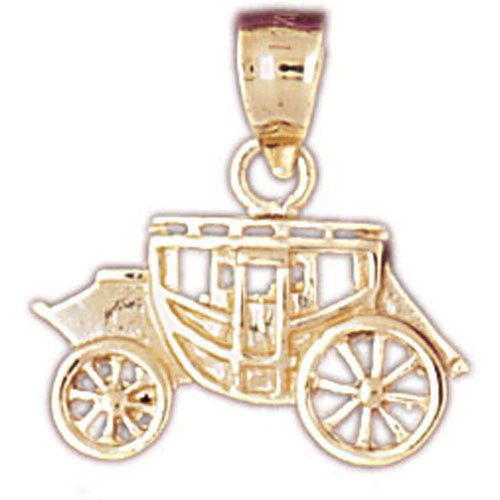 14K GOLD CHARM - CARRIAGE #4332
