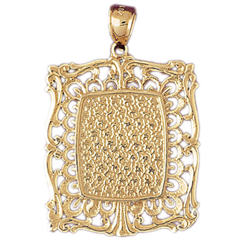 14K GOLD CHARM ENGRAVABLE PLATE 5778