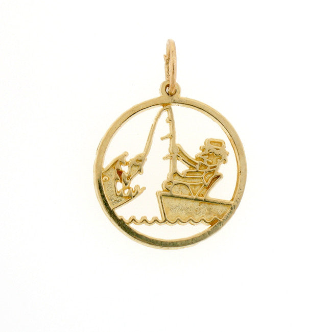 14K GOLD CHARM - FISHING #6343