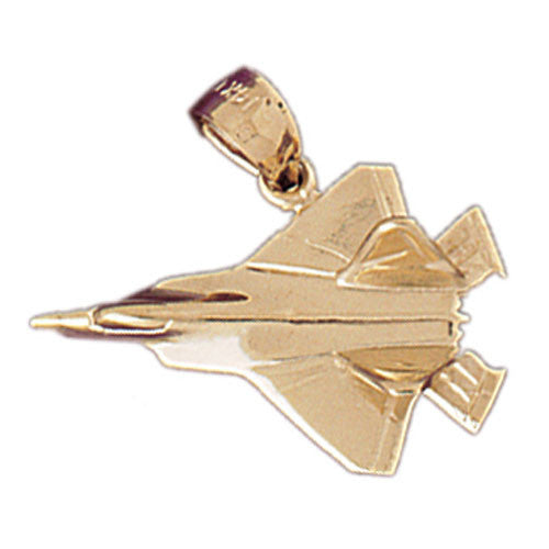14K GOLD CHARM - MILITARY PLANE #4472