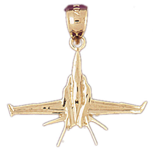 14K GOLD CHARM - MILITARY PLANE #4477