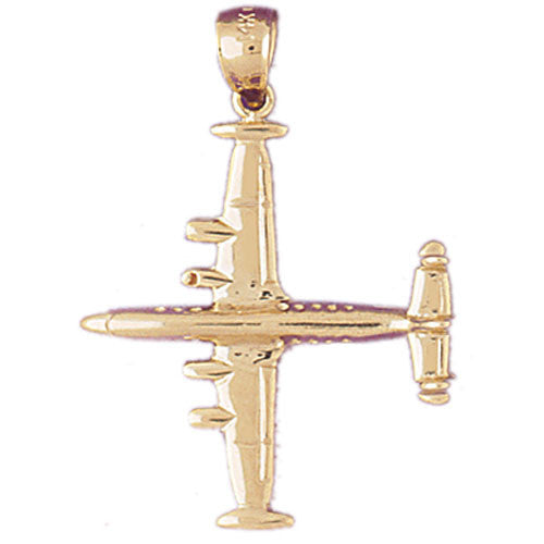 14K GOLD CHARM - MILITARY PLANE #4481