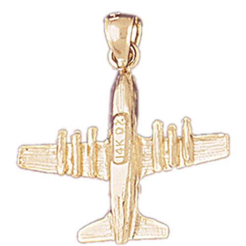 14K GOLD CHARM - MILITARY PLANE #4482