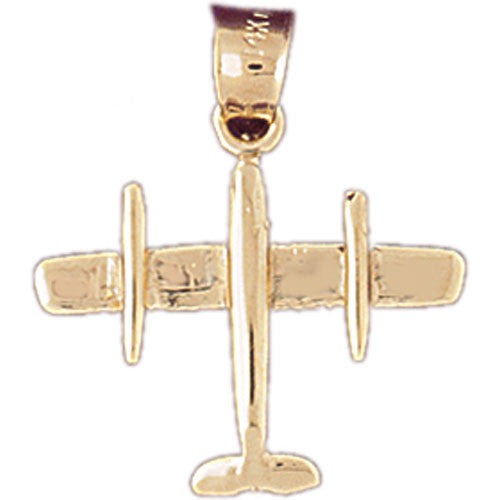 14K GOLD CHARM - MILITARY PLANE #4483